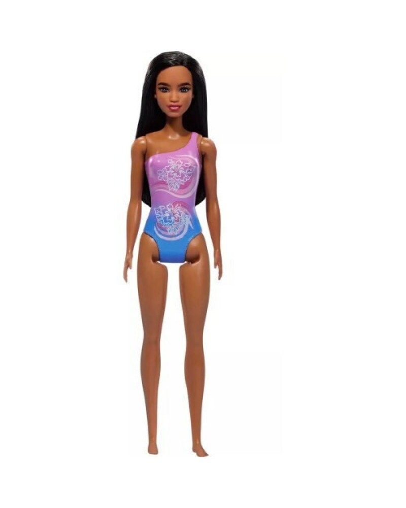 ΚΟΥΚΛΑ BARBIE BEACH ΜΕΛΑΧΡΙΝΗ ΜΕ ΜΩΒ ΜΑΓΙΟ ΜΕ ΛΟΥΛΟΥΔΙΑ (HXX49)