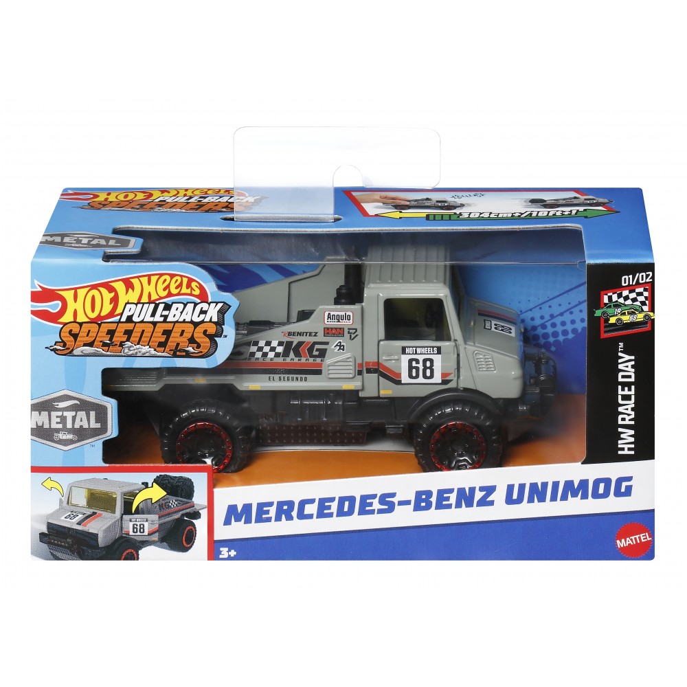 HOT WHEELS ΑΥΤΟΚΙΝΗΤΑΚΙΑ PULL BACK MERCEDES-BENZ UNIMOG (HYC40)