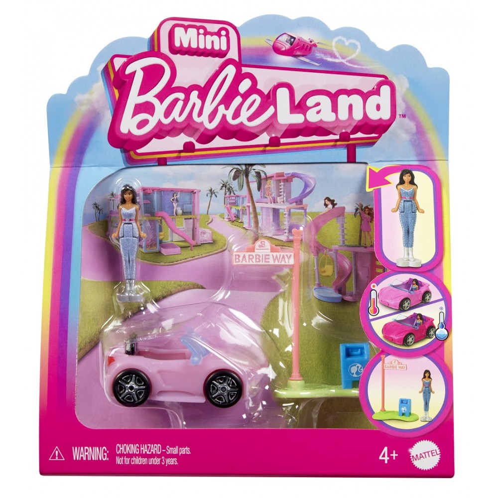 BARBIE MINI BARBIELAND ΚΟΥΚΛΑ ΚΑΙ ΟΧΗΜΑ CONVERTIBLE (HYF42)