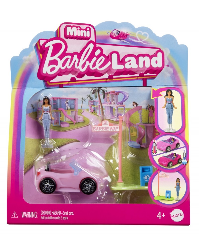 BARBIE MINI BARBIELAND ΚΟΥΚΛΑ ΚΑΙ ΟΧΗΜΑ CONVERTIBLE (HYF42)