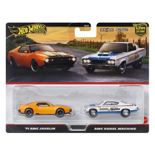 HOT WHEELS PREMIUM ΑΥΤΟΚΙΝΗΤΑΚΙΑ ΣΕΤ ΤΩΝ 2 '71 AMC JAVELIN & AMC REBEL MACHINE (JBL06)