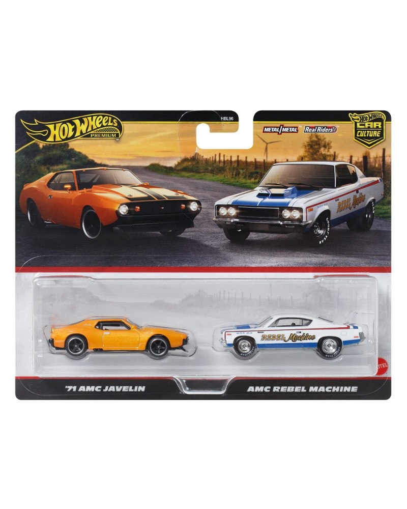 HOT WHEELS PREMIUM ΑΥΤΟΚΙΝΗΤΑΚΙΑ ΣΕΤ ΤΩΝ 2 '71 AMC JAVELIN & AMC REBEL MACHINE (JBL06)