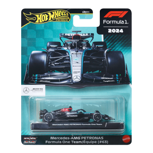 HOT WHEELS PREMIUM F1 2024 MERCEDES-AMG PETRONAS FORMULA ONE TEAM/EQUIPE (#63) (JBM18)