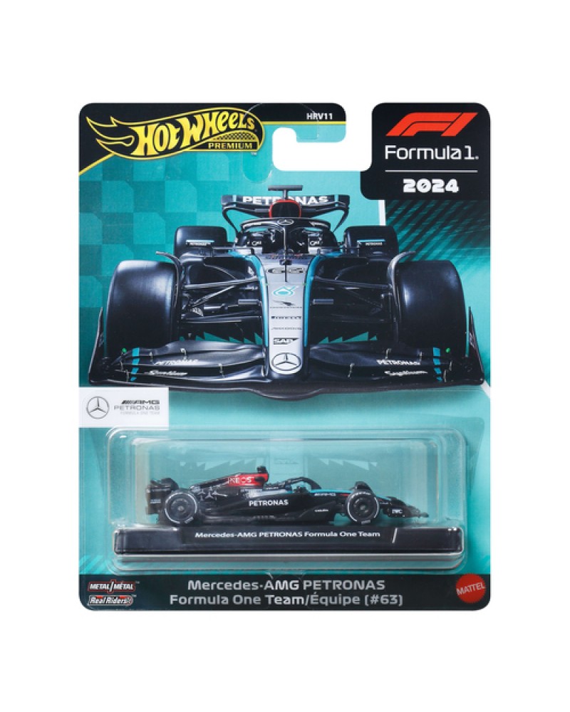 HOT WHEELS PREMIUM F1 2024 MERCEDES-AMG PETRONAS FORMULA ONE TEAM/EQUIPE (#63) (JBM18)