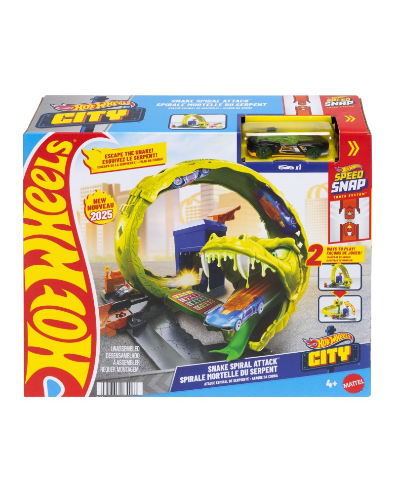 HOT WHEELS ΠΙΣΤΕΣ CITY ΜΕ ΘΗΡΙΑ SNAKE SPIRAL ATTACK (JBM63)