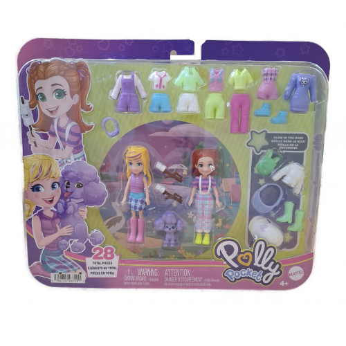 POLLY POCKET ΝΕΑ ΚΟΥΚΛΑ ΜΕ ΜΟΔΕΣ ΜΕΓΑΛΟ PACK CAMPING PLAYSET FUN FASHION PACK (JCB23)