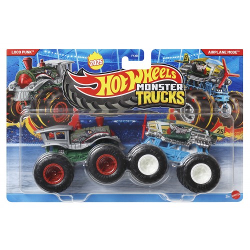HOT WHEELS ΟΧΗΜΑΤΑ MONSTER TRUCKS ΣΕΤ ΤΩΝ 2 LOCO PUNK VS AIRPLANE MODE (JCC66)