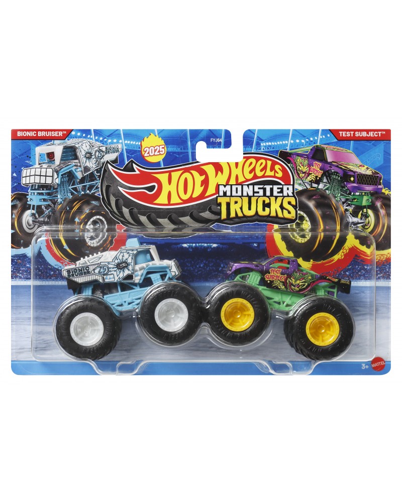 HOT WHEELS ΟΧΗΜΑΤΑ MONSTER TRUCKS ΣΕΤ ΤΩΝ 2 BIONIC BRUISER VS TEST SUBJECT (JCC68)