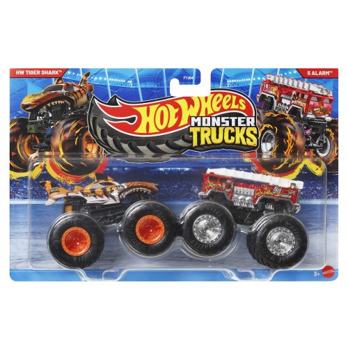 HOT WHEELS ΟΧΗΜΑΤΑ MONSTER TRUCKS ΣΕΤ ΤΩΝ 2 HW TIGER SHARK VS 5 ALARM (JCC76)
