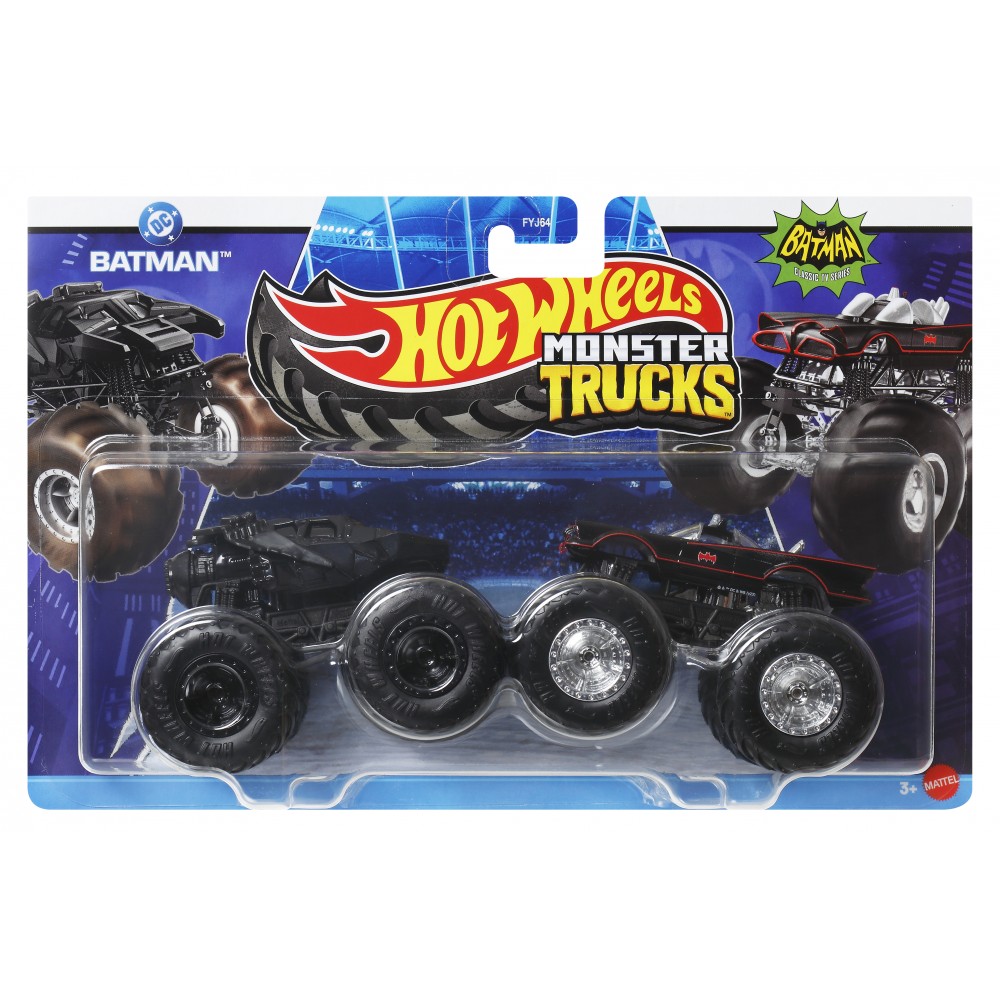 HOT WHEELS ΟΧΗΜΑΤΑ MONSTER TRUCKS ΣΕΤ ΤΩΝ 2 DC BATMAN VS BATMAN CLASSIC TV SERIES (JCC80)