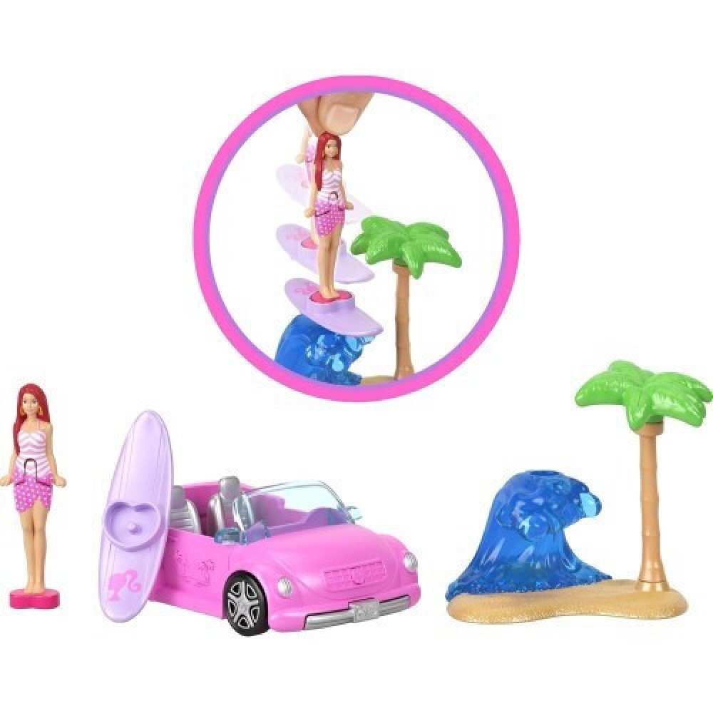 BARBIE MINI BARBIELAND ΚΟΥΚΛΑ ΚΑΙ ΟΧΗΜΑ ΠΑΡΑΛΙΑΣ (JCR35)