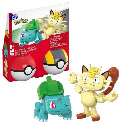 MEGA POKEMON POKEBALL 60ΤΕΜ ΣΕΤ ΤΩΝ 2 - BULBASAUR AND MEOWTH (JCR82)