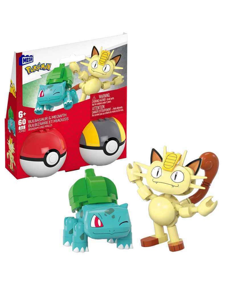 MEGA POKEMON POKEBALL 60ΤΕΜ ΣΕΤ ΤΩΝ 2 - BULBASAUR AND MEOWTH (JCR82)