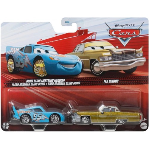 CARS ΑΥΤΟΚΙΝΗΤΑΚΙΑ ΣΕΤ ΤΩΝ 2 BLING BLING LIGHTNING MCQUEEN & TEX DINOCO (JDH42)