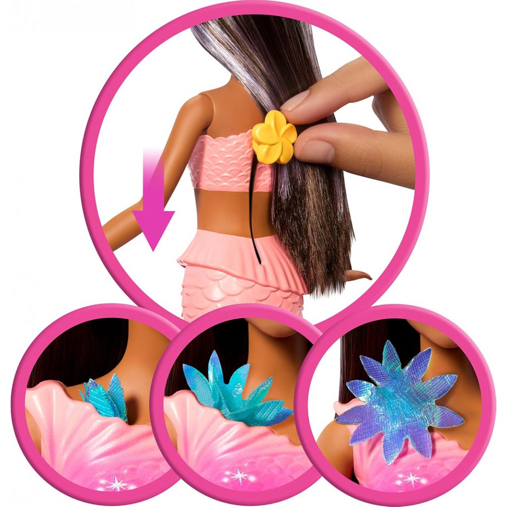 BARBIE ΚΟΥΚΛΑ ΜΑΓΙΚΗ ΓΟΡΓΟΝΑ ΠΟΥ ΑΝΘΙΖΕΙ - ΜΕΛΑΧΡΟΙΝΗ (JDM73)