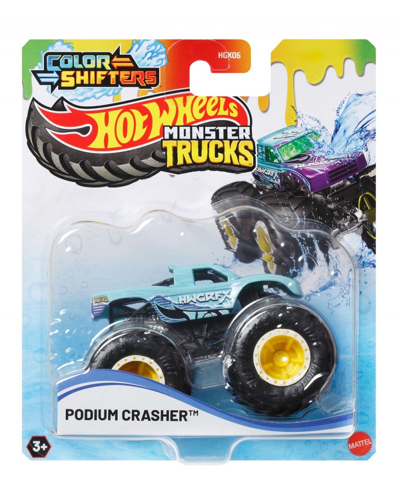 HOT WHEELS MONSTER TRUCKS COLOR SHIFTERS PODIUM CRASHER (JDV84)