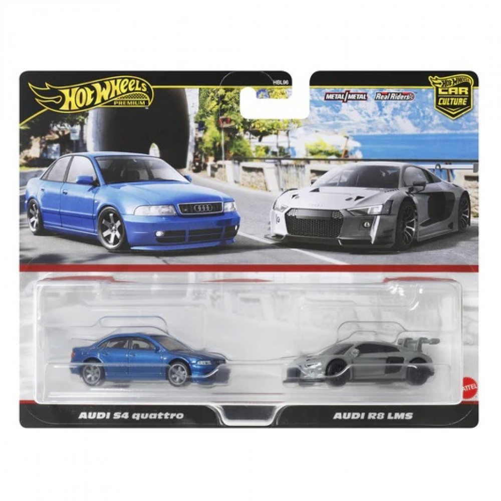 HOT WHEELS PREMIUM ΑΥΤΟΚΙΝΗΤΑΚΙΑ ΣΕΤ ΤΩΝ 2 AUDI S4 QUATTRO & AUDI R8 LMS (JDY82)