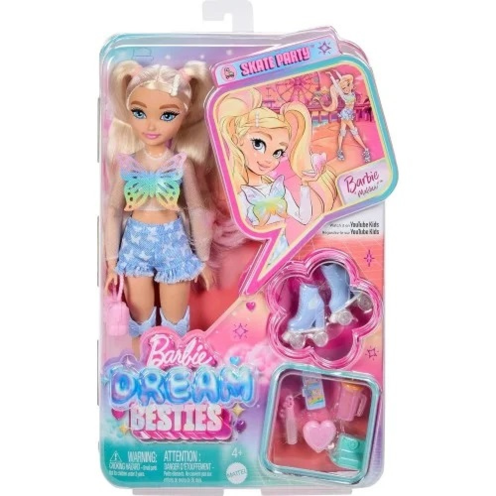 BARBIE DREAM BESTIES ROLLER SKATE-BARBIE MALIBU (JFX96)