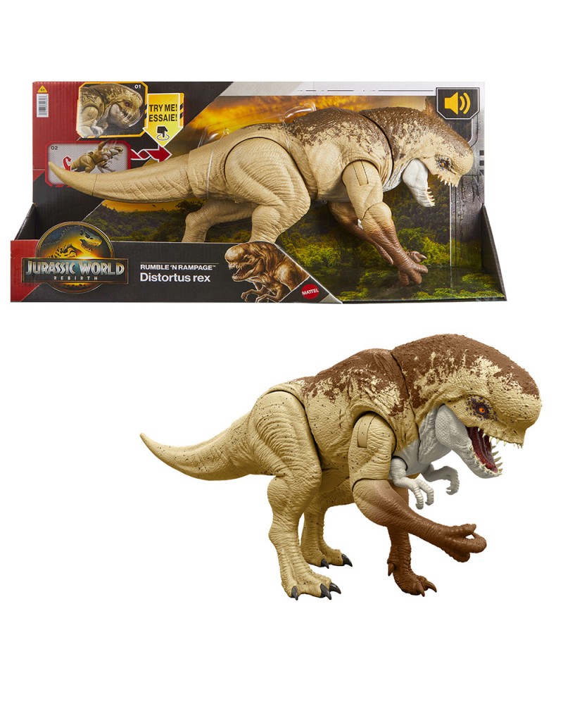 JURASSIC WORLD REBIRTH ΚΑΚΟΣ ΜΕ ΛΕΙΤΟΥΡΓΙΑ ΕΠΙΘΕΣΗΣ ΚΑΙ ΗΧΟΥΣ DISTORTUS REX (JGB58)
