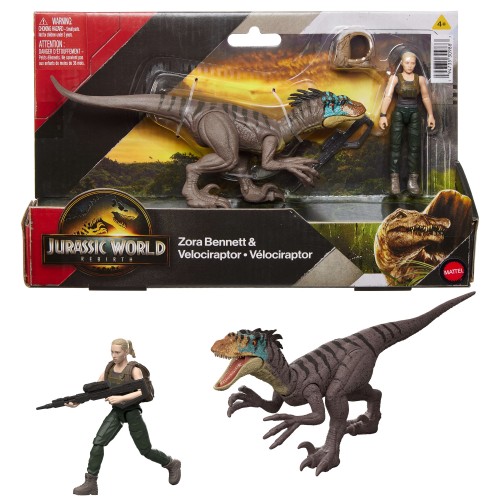 JURASSIC WORLD REBIRTH - ZORA BENNETT & VELOCIRAPTOR (JGB84)