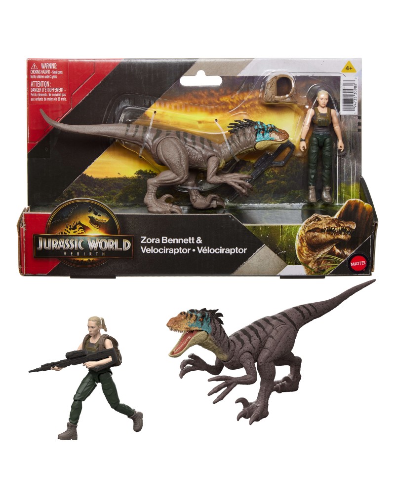 JURASSIC WORLD REBIRTH - ZORA BENNETT & VELOCIRAPTOR (JGB84)