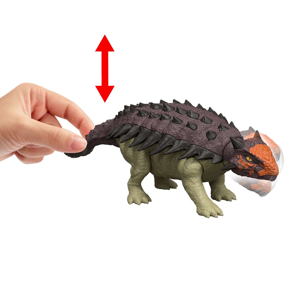 JURASSIC WORLD REBIRTH ΔΕΙΝΟΣΑΥΡΟΣ ΜΕ ΚΙΝΟΥΜΕΝΑ ΜΕΛΗ, ΛΕΙΤΟΥΡΓΙΑ ΕΠΙΘΕΣΗΣ & ΗΧΟΥ ANKYLOSAURUS (JGB90)