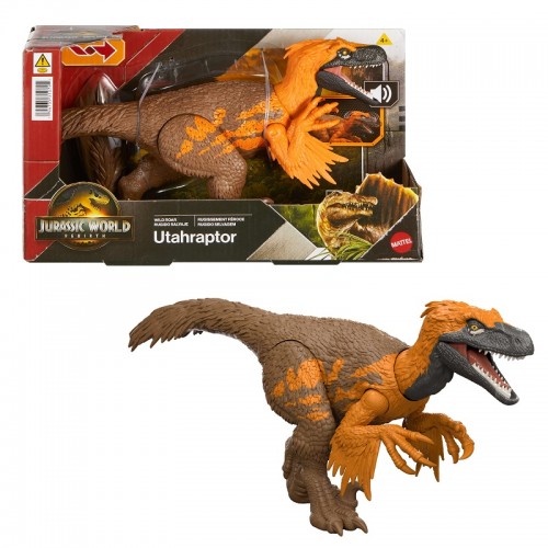 JURASSIC WORLD REBIRTH - ΔΕΙΝΟΣΑΥΡΟΣ ΜΕ ΚΙΝΟΥΜΕΝΑ ΜΕΛΗ, ΛΕΙΤΟΥΡΓΙΑ ΕΠΙΘΕΣΗΣ & ΗΧΟΥΣ UTAHRAPTOR (JGC80)