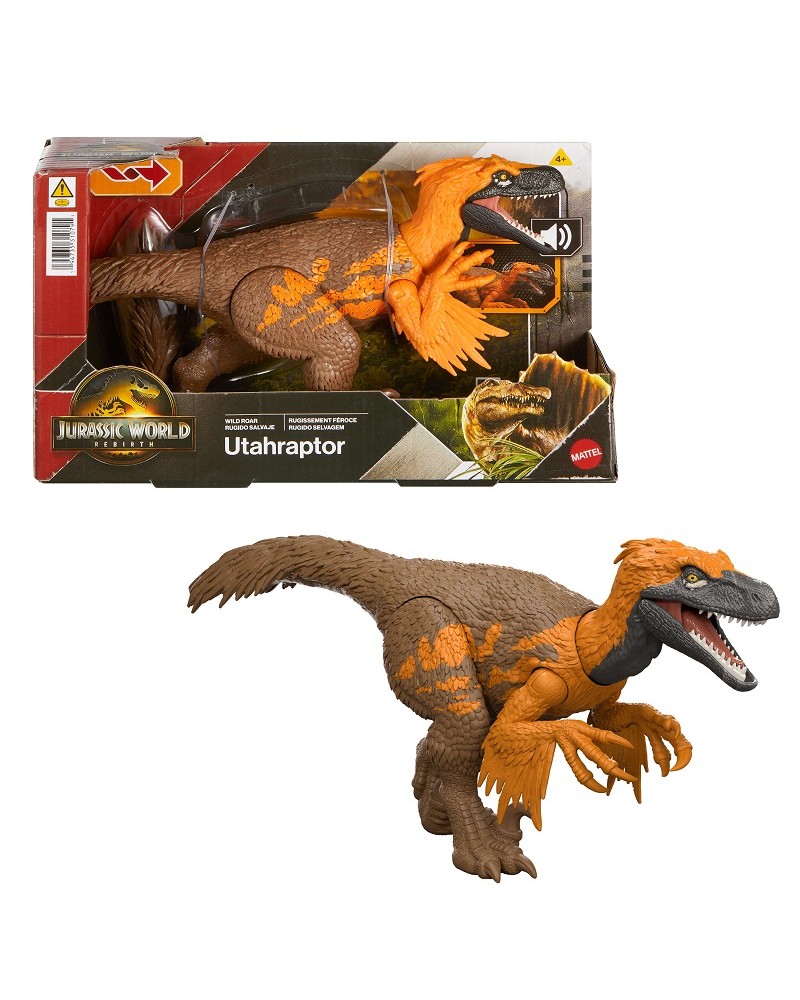 JURASSIC WORLD REBIRTH - ΔΕΙΝΟΣΑΥΡΟΣ ΜΕ ΚΙΝΟΥΜΕΝΑ ΜΕΛΗ, ΛΕΙΤΟΥΡΓΙΑ ΕΠΙΘΕΣΗΣ & ΗΧΟΥΣ UTAHRAPTOR (JGC80)