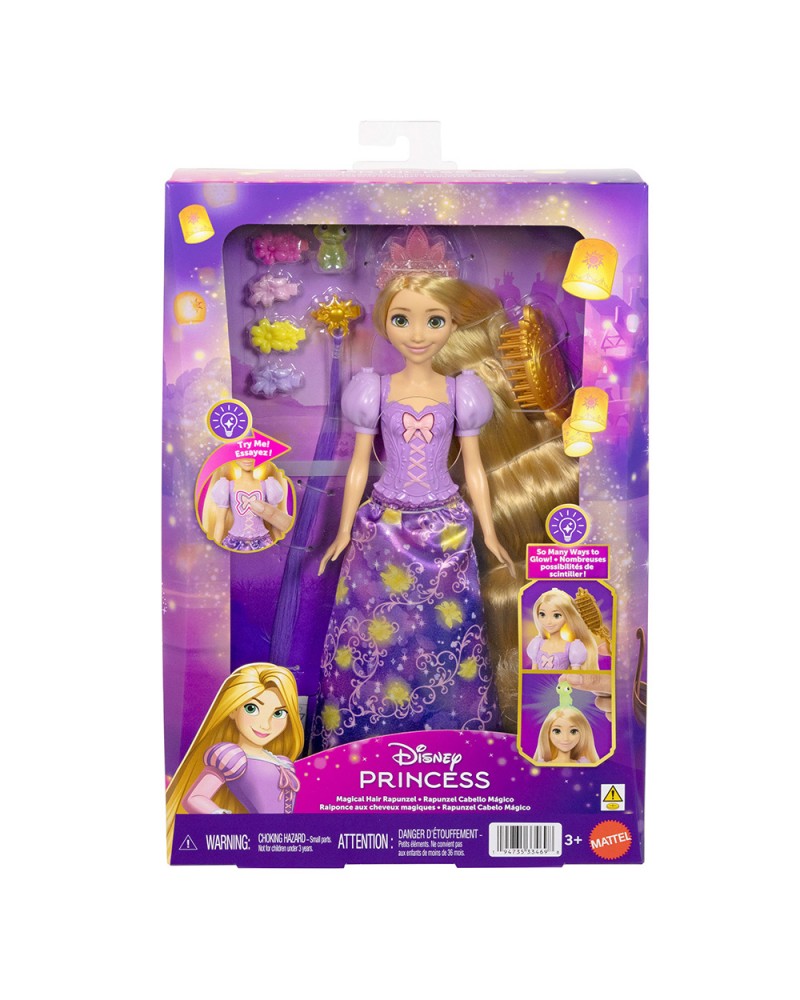 DISNEY PRINCESS ΚΟΥΚΛΑ ΡΑΠΟΥΝΖΕΛ ΜΕ ΜΑΛΛΙΑ ΠΟΥ ΛΑΜΠΟΥΝ (JHL46)