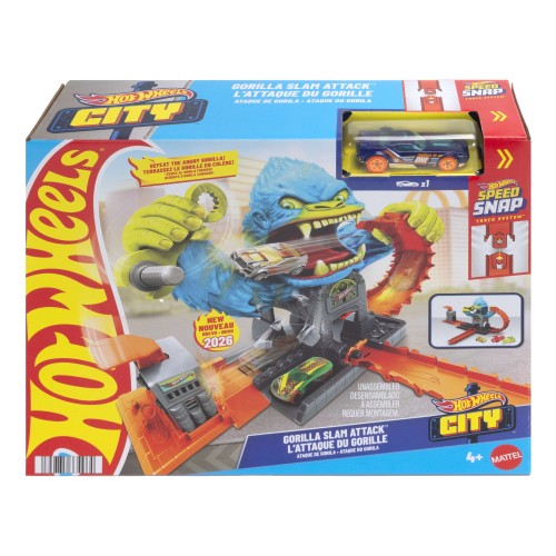 HOT WHEELS ΠΙΣΤΕΣ CITY ΜΕ ΘΗΡΙΑ GORILLA SLAM ATTACK (JHL92)