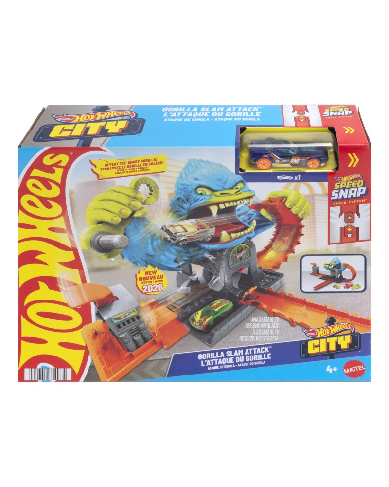 HOT WHEELS ΠΙΣΤΕΣ CITY ΜΕ ΘΗΡΙΑ GORILLA SLAM ATTACK (JHL92)