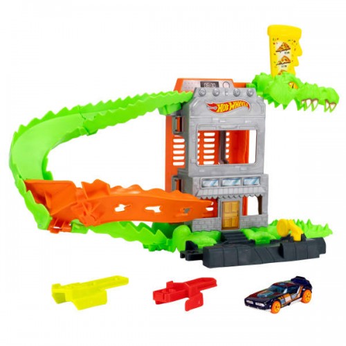 HOT WHEELS ΠΙΣΤΕΣ CITY ΜΕ ΘΗΡΙΑ CROC PIZZA ATTACK (JHL93)