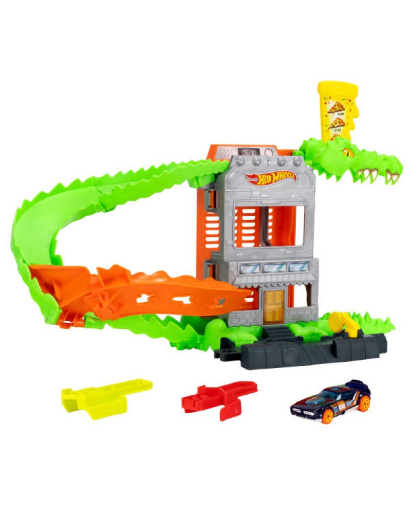 HOT WHEELS ΠΙΣΤΕΣ CITY ΜΕ ΘΗΡΙΑ CROC PIZZA ATTACK (JHL93)