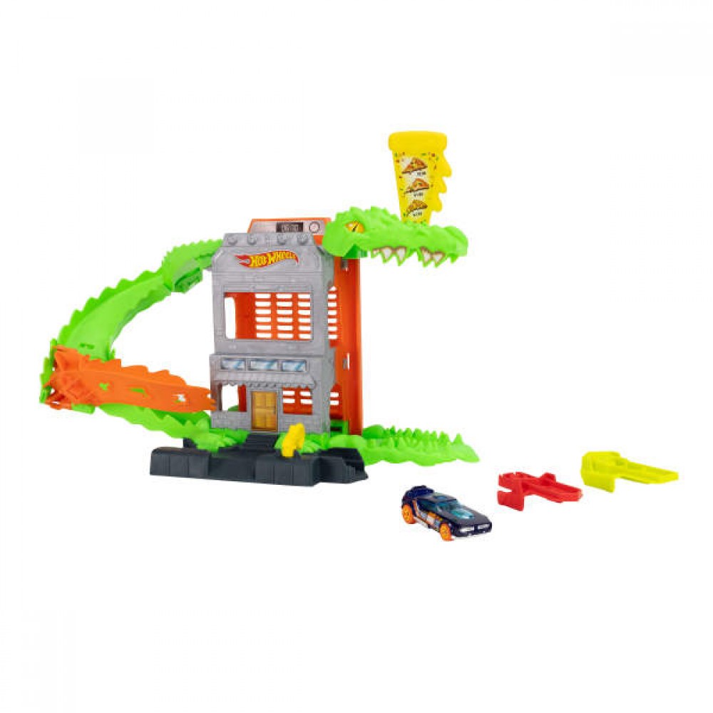 HOT WHEELS ΠΙΣΤΕΣ CITY ΜΕ ΘΗΡΙΑ CROC PIZZA ATTACK (JHL93)