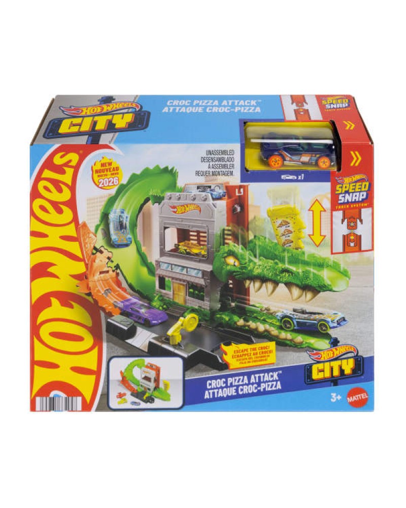 HOT WHEELS ΠΙΣΤΕΣ CITY ΜΕ ΘΗΡΙΑ CROC PIZZA ATTACK (JHL93)