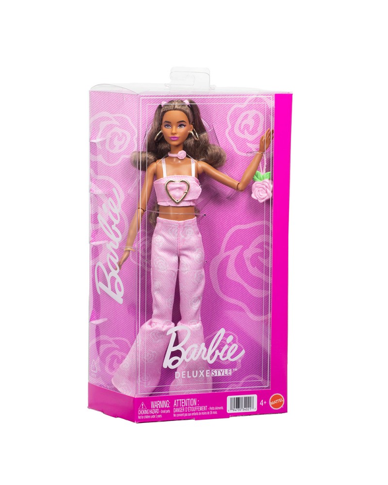 BARBIE DELUXE STYLE ΚΟΥΚΛΑ ΜΕ ΡΟΖ ΚΑΜΠΑΝΑ ΤΖΗΝ (JJN72)