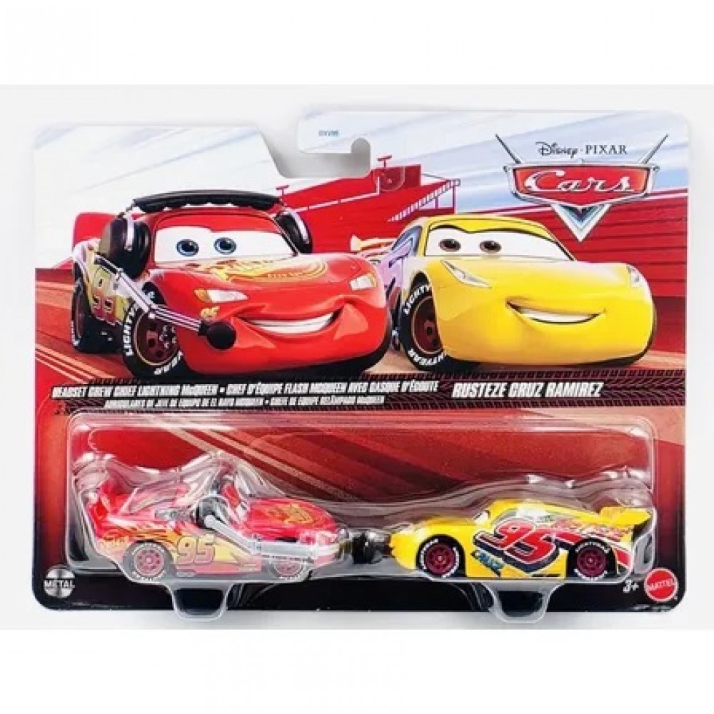 CARS ΑΥΤΟΚΙΝΗΤΑΚΙΑ ΣΕΤ ΤΩΝ 2 HEADSET CREW CHIEF LIGHTNING MCQUEEN & RUSTEZE CRUZ RAMIREZ (JJW85)
