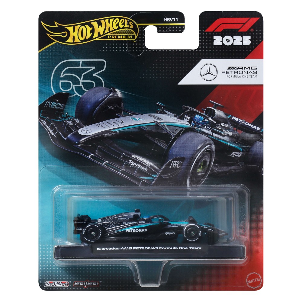 HOT WHEELS PREMIUM F1 2025 MERCEDES AMG PETRONAS FORMULA ONE TEAM/EQUIPE (#63) (JKD80)