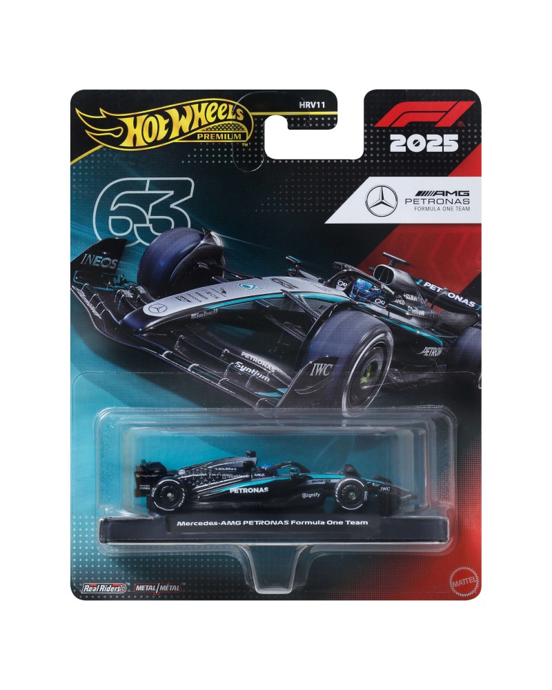 HOT WHEELS PREMIUM F1 2025 MERCEDES AMG PETRONAS FORMULA ONE TEAM/EQUIPE (#63) (JKD80)