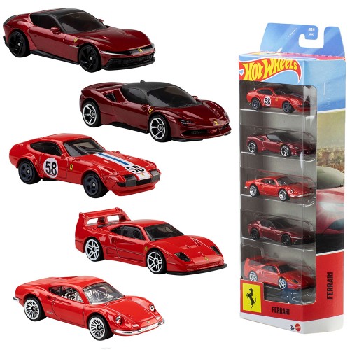 HOT WHEELS MINI CARS FERRARI SET OF 5 (JLN12)
