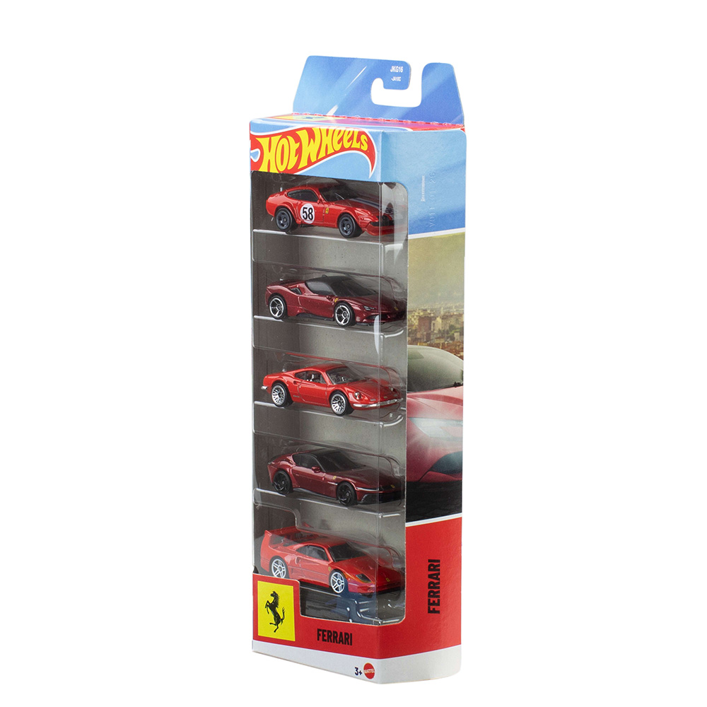 HOT WHEELS MINI CARS FERRARI SET OF 5 (JLN12)