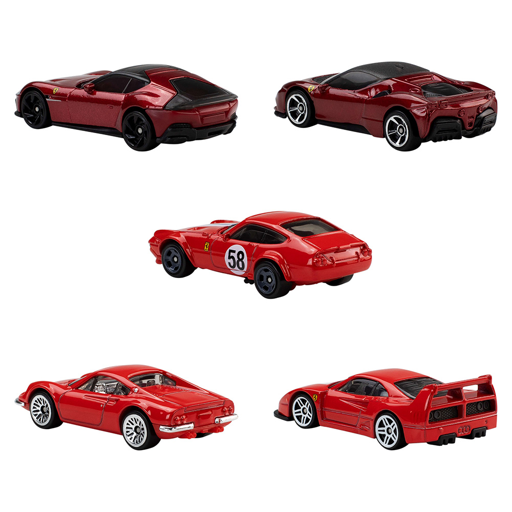HOT WHEELS MINI CARS FERRARI SET OF 5 (JLN12)
