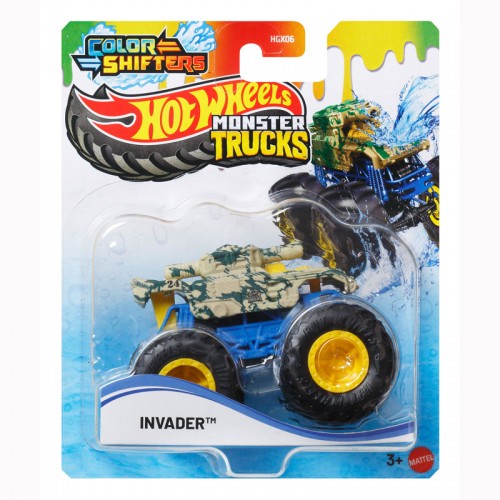 HOT WHEELS MONSTER TRUCKS COLOR SHIFTERS INVADER (JDY95)