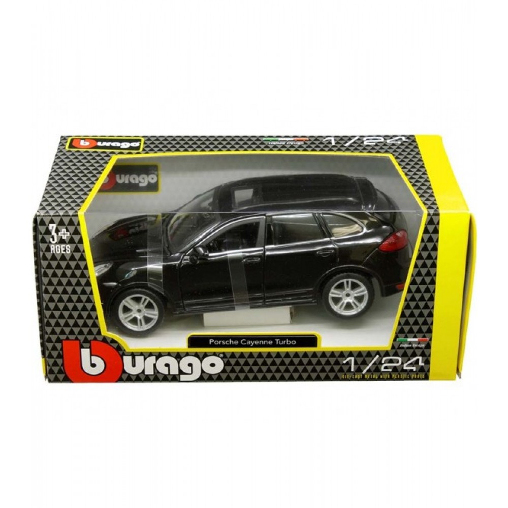 BURAGO 1/24 PLUS PORSCHE CAYENNE TURBO BLACK (18-21056)