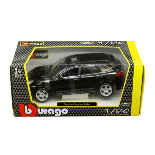 BURAGO 1/24 PLUS PORSCHE CAYENNE TURBO BLACK (18-21056)