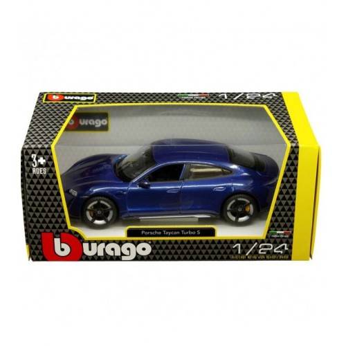 BURAGO 1/24 PORSCHE TAYCAN TURBO S BLUE (18/21098)