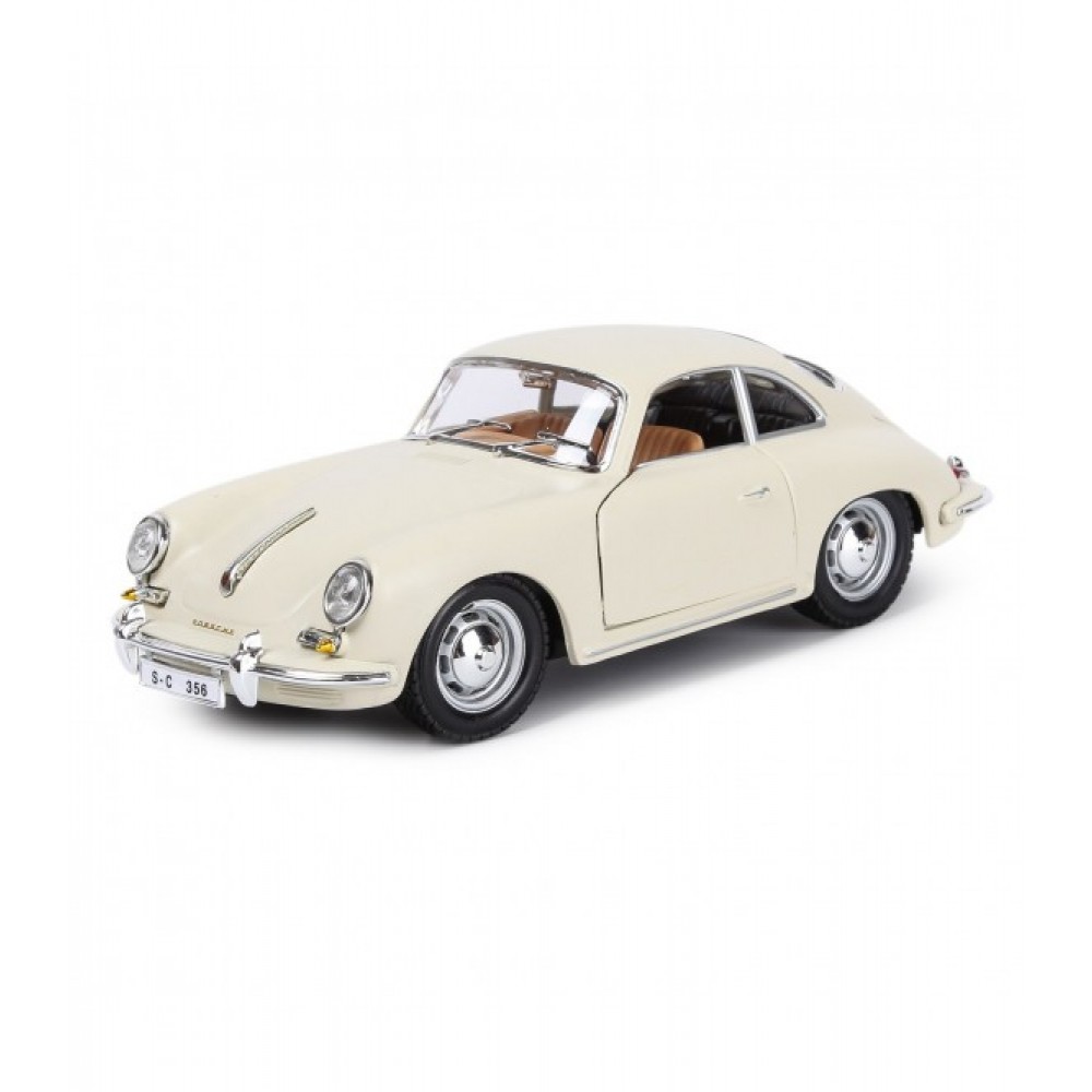 BURAGO 1/24 PORSCHE 356B COUPE (1961) IVORY (18/22079)