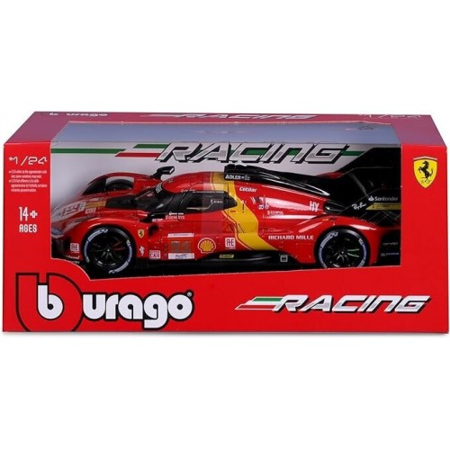 BURAGO 1/24 RACE FERRARI 499P (LeMans 2023) RED (18/26309)