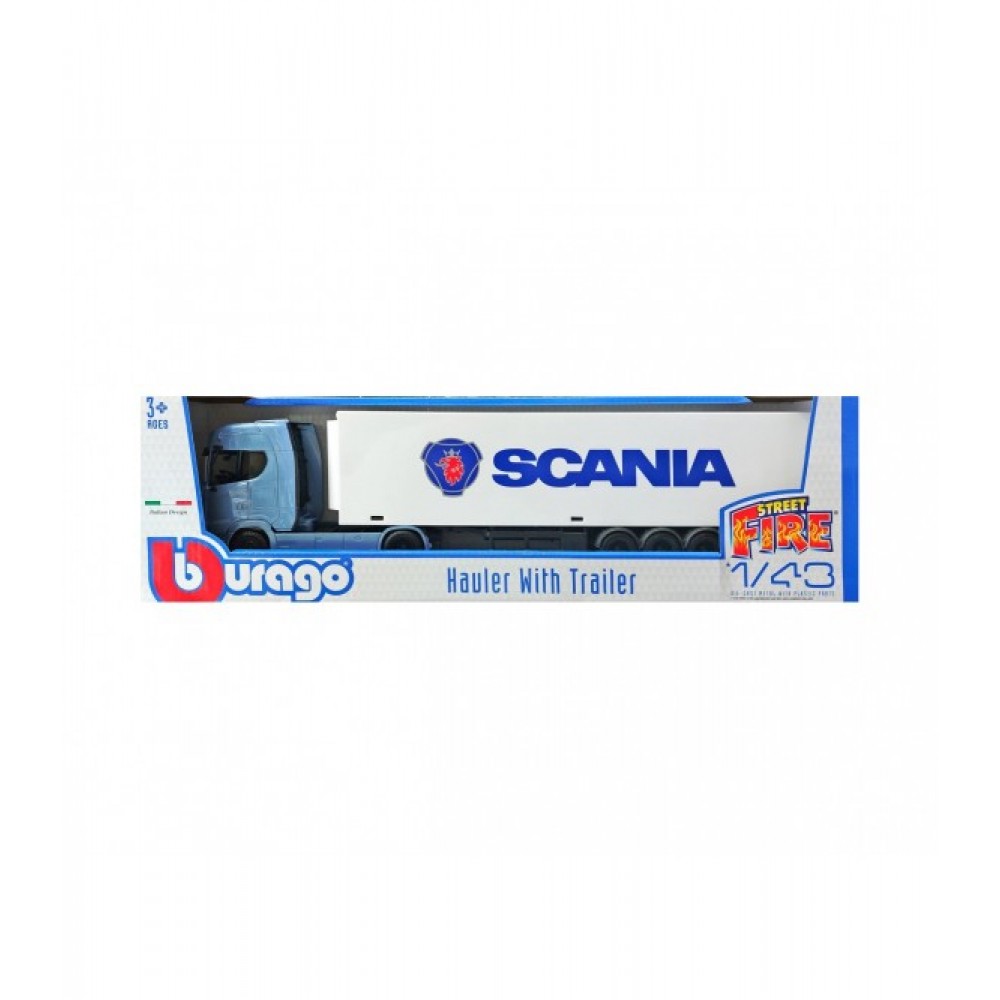 BURAGO 1/43 SCANIA 770S HAULER WITH TRAILER (18/31468)