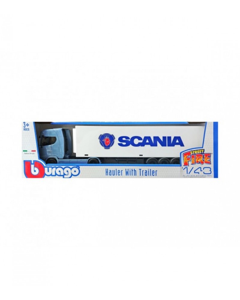 BURAGO 1/43 SCANIA 770S HAULER WITH TRAILER (18/31468)